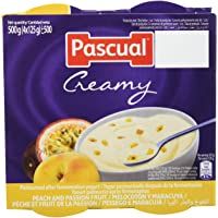 Pascual Yogur Cremoso Sabor Melocotón y Maracuyá - 6 Paquetes de 4 x 125 gr - Total: 3 kg